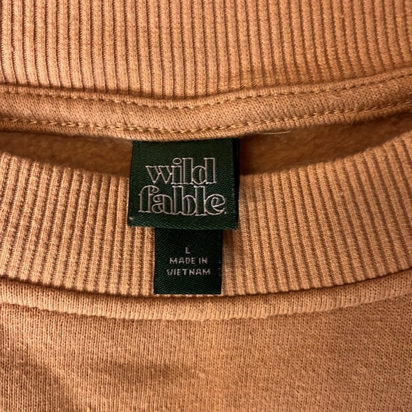 Wild Fable Cropped Sweatshirt Size Large Graphic Los Angeles Tan Oversized - Picture 4 of 9